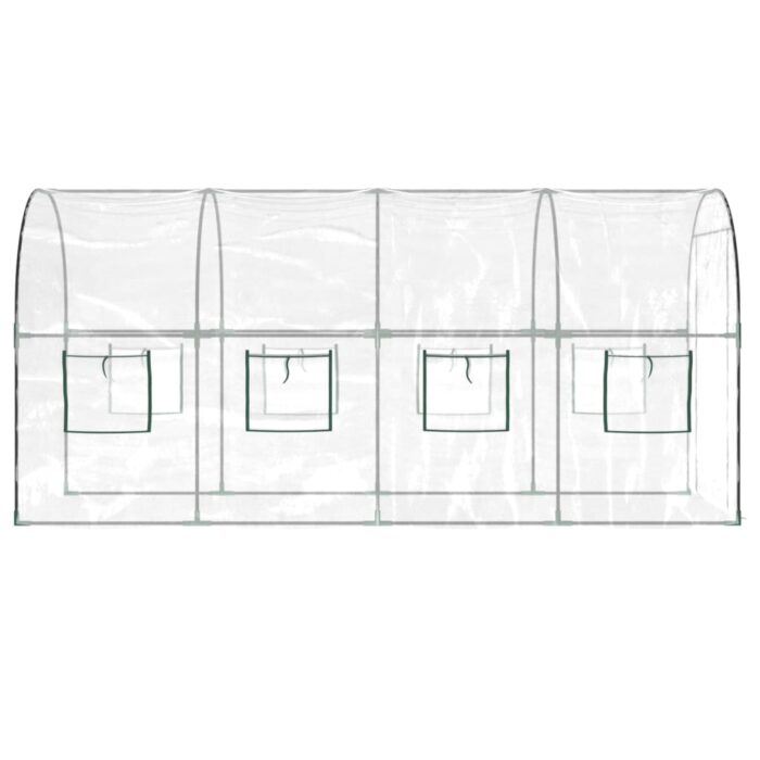 Serre Transparent 160x400x190 cm PVC et acier enduit de poudre – Image 2