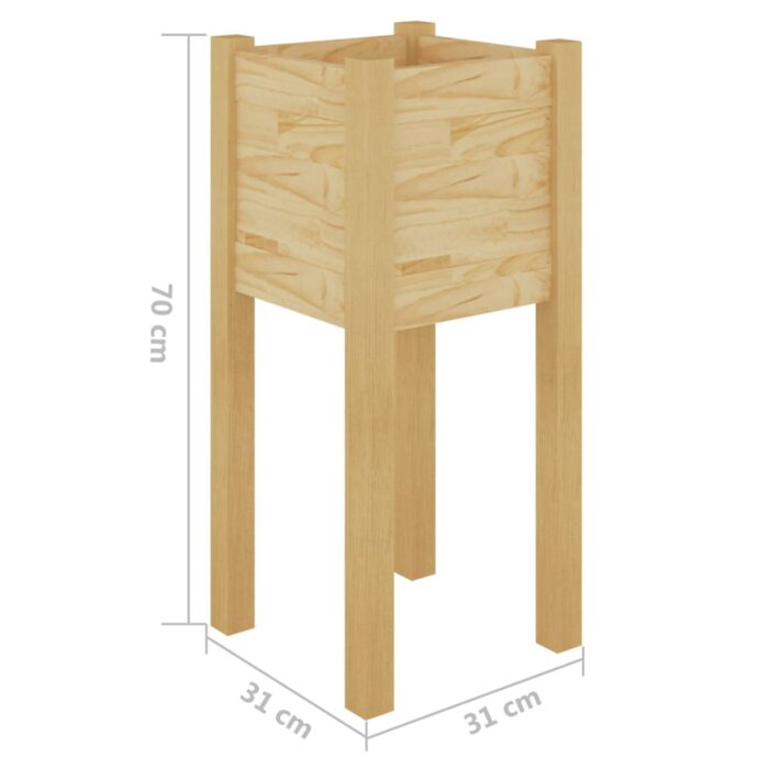 Jardinières d'extérieur 2 pcs 31x31x70 cm bois de pin massif – Image 6