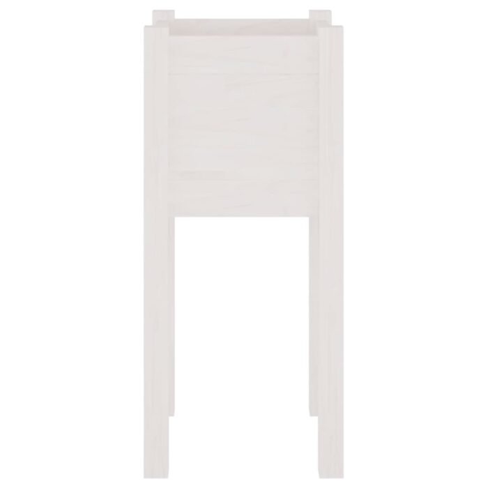 Jardinière d'extérieur Blanc 31x31x70 cm Bois de pin massif – Image 3
