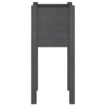 Jardinière d'extérieur Gris 31x31x70 cm Bois de pin massif – Image 3
