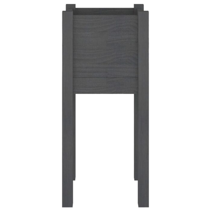 Jardinière d'extérieur Gris 31x31x70 cm Bois de pin massif – Image 3