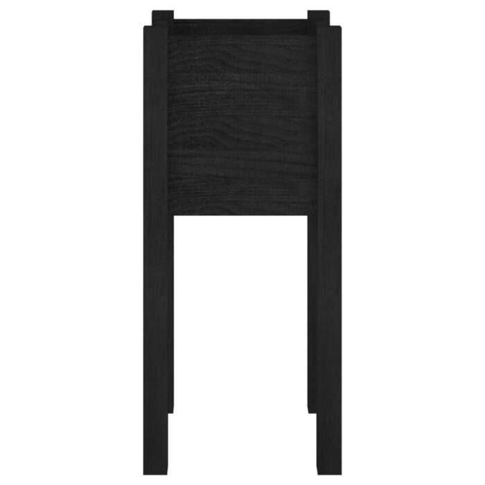 Jardinière d'extérieur Noir 31x31x70 cm Bois de pin massif – Image 3