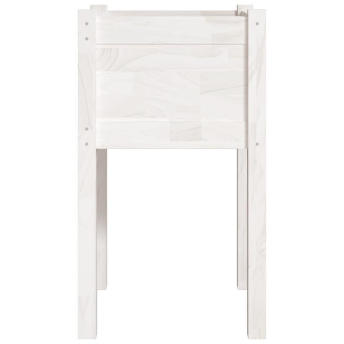Jardinière d'extérieur Blanc 40x40x70 cm Bois de pin massif – Image 3
