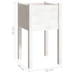 Jardinière d'extérieur Blanc 40x40x70 cm Bois de pin massif – Image 5