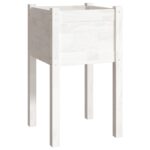 Jardinières d'extérieur 2 pcs Blanc 40x40x70 cm Bois de pin – Image 3