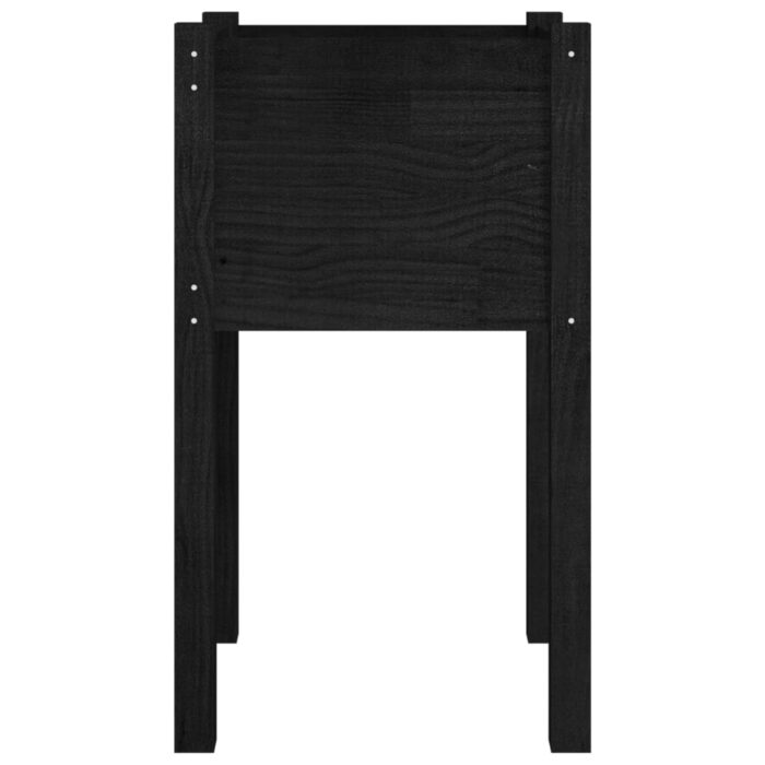 Jardinières d'extérieur 2pcs Noir 40x40x70cm Bois de pin massif – Image 4