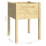 Jardinière d'extérieur 50x50x70 cm bois de pin massif – Image 5