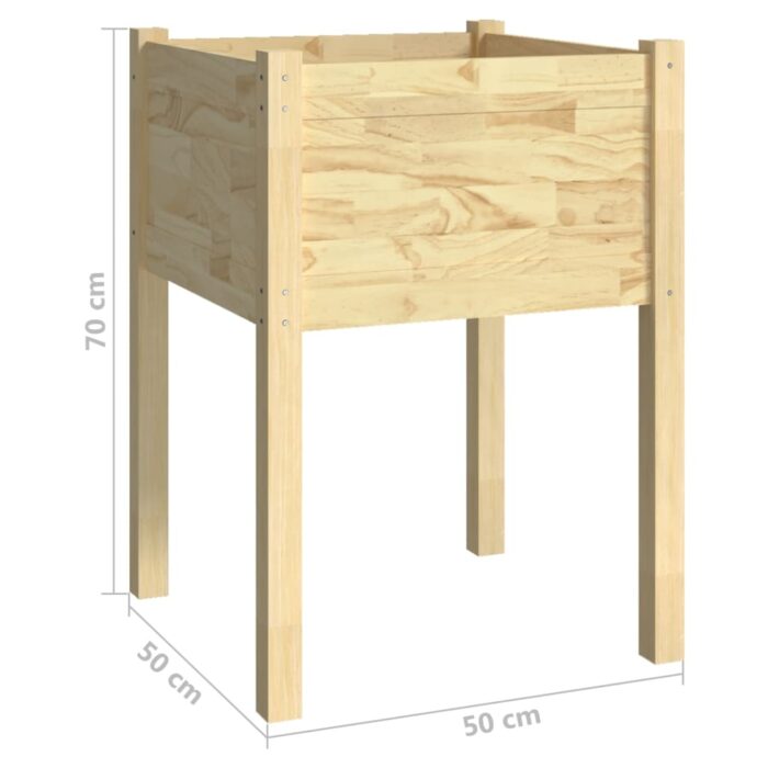 Jardinière d'extérieur 50x50x70 cm bois de pin massif – Image 5