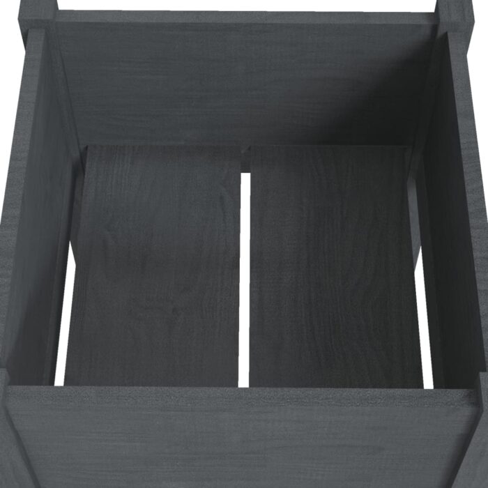 Jardinière Gris 50x50x70 cm Bois de pin massif – Image 4