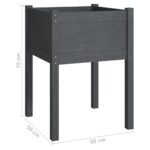 Jardinière Gris 50x50x70 cm Bois de pin massif – Image 5