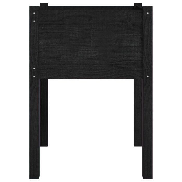 Jardinière Noir 50x50x70 cm Bois de pin massif – Image 3