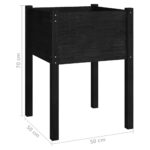 Jardinière Noir 50x50x70 cm Bois de pin massif – Image 5