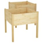 Jardinières d'extérieur 2 pcs 70x70x70 cm bois de pin massif – Image 5