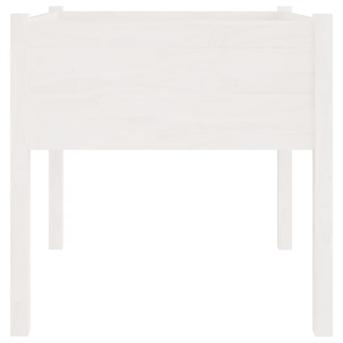Jardinière blanc 70x70x70 cm bois de pin massif – Image 3