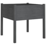 Jardinières 2 pcs Gris 70x70x70 cm Bois de pin massif – Image 3