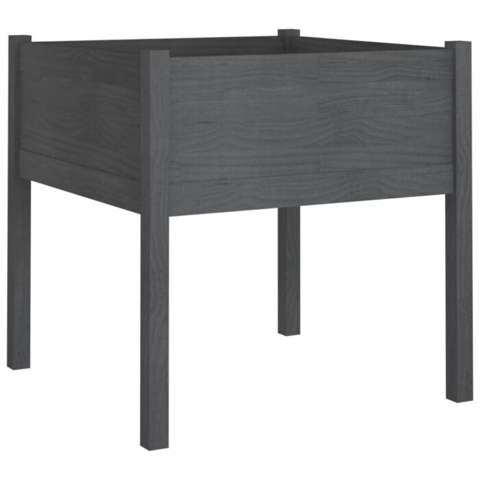 Jardinières 2 pcs Gris 70x70x70 cm Bois de pin massif – Image 3