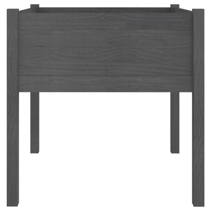 Jardinières 2 pcs Gris 70x70x70 cm Bois de pin massif – Image 4