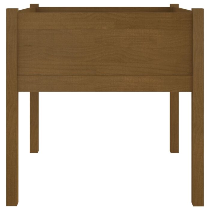 Jardinière d'extérieur Marron miel 70x70x70 cm Pin massif – Image 3