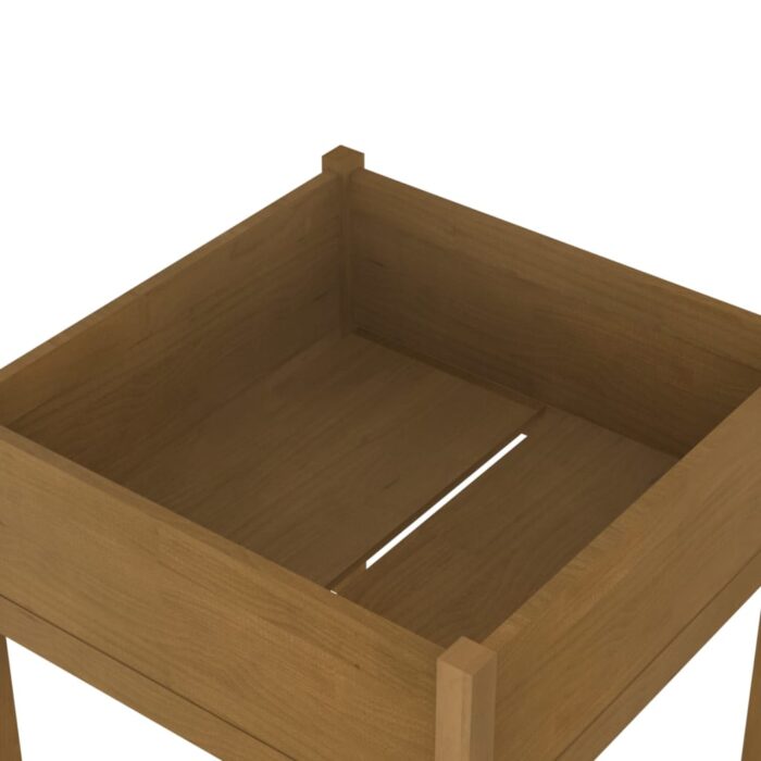 Jardinière d'extérieur Marron miel 70x70x70 cm Pin massif – Image 4