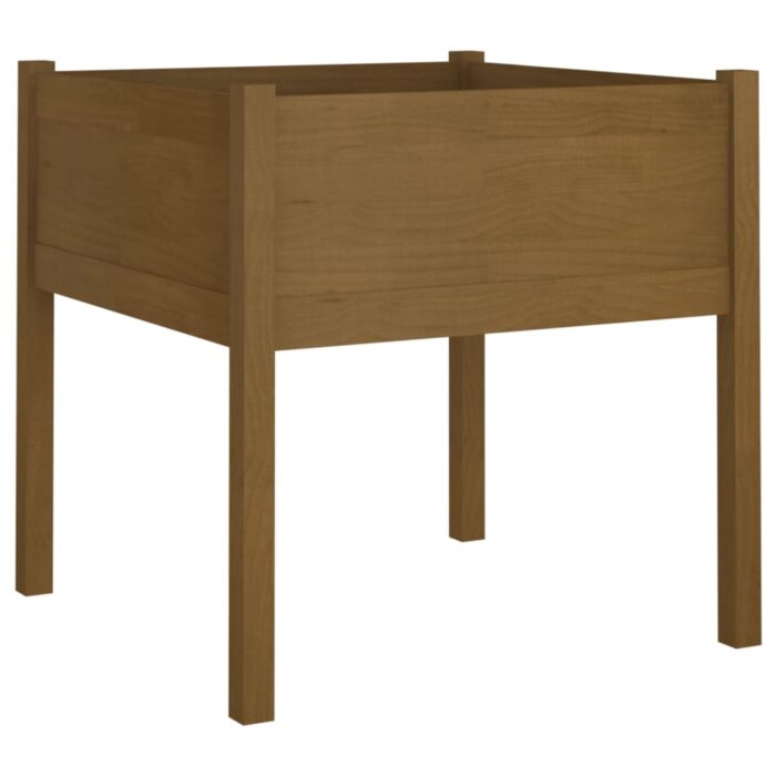 Jardinières 2 pcs Marron miel 70x70x70 cm Bois de pin massif – Image 3