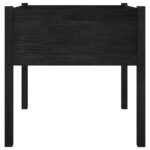 Jardinière d'extérieur Noir 70x70x70 cm Bois de pin massif – Image 3