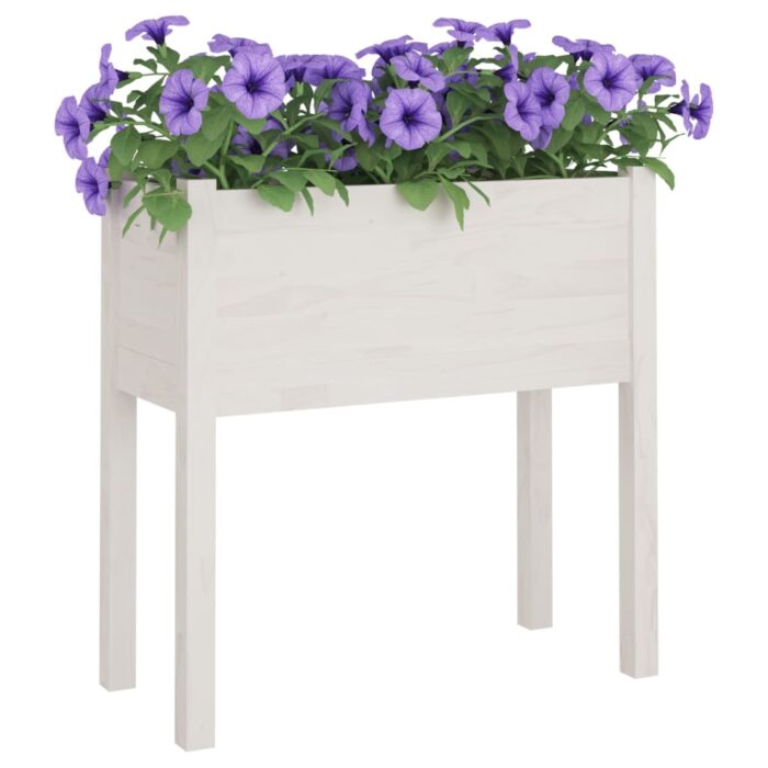 Jardinières 2 pcs Blanc 70x31x70 cm Bois de pin massif – Image 2