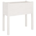 Jardinières 2 pcs Blanc 70x31x70 cm Bois de pin massif – Image 3