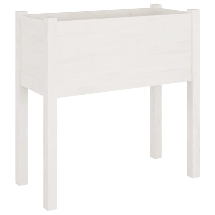 Jardinières 2 pcs Blanc 70x31x70 cm Bois de pin massif – Image 3