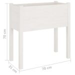 Jardinières 2 pcs Blanc 70x31x70 cm Bois de pin massif – Image 7