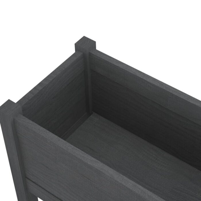 Jardinière Gris 70x31x70 cm Bois de pin massif – Image 5