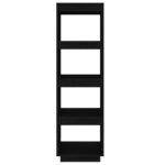 Bibliothèque/Séparateur de pièce Noir 40x35x135 cm Pin massif – Image 4