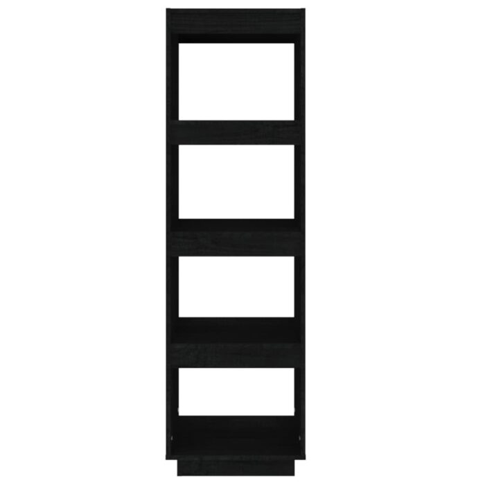 Bibliothèque/Séparateur de pièce Noir 40x35x135 cm Pin massif – Image 4