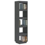 Bibliothèque/Séparateur de pièce Gris 40x35x167 cm Pin solide – Image 2