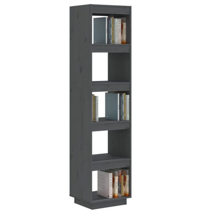 Bibliothèque/Séparateur de pièce Gris 40x35x167 cm Pin solide – Image 2