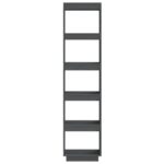 Bibliothèque/Séparateur de pièce Gris 40x35x167 cm Pin solide – Image 3
