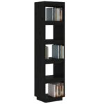 Bibliothèque/Séparateur de pièce Noir 40x35x167 cm Pin solide – Image 2