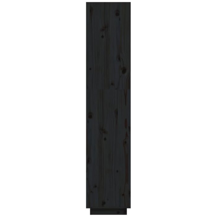 Bibliothèque/Séparateur de pièce Noir 40x35x167 cm Pin solide – Image 4