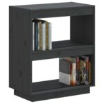 Bibliothèque Gris 60x35x71 cm Bois de pin massif – Image 2