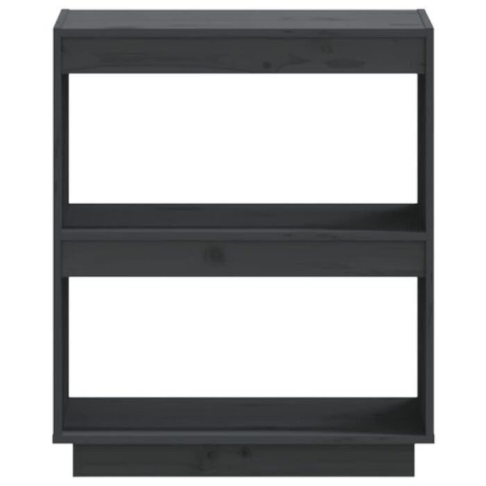 Bibliothèque Gris 60x35x71 cm Bois de pin massif – Image 3