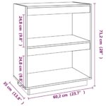 Bibliothèque Gris 60x35x71 cm Bois de pin massif – Image 6