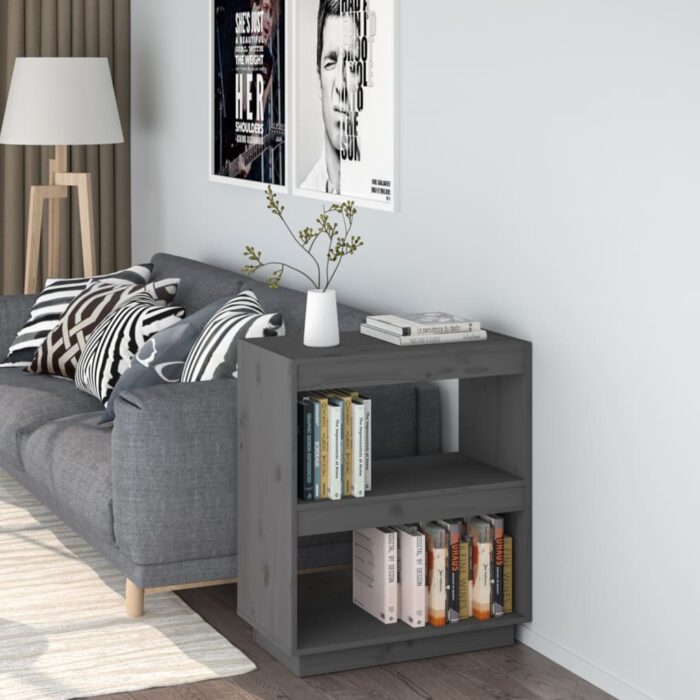 VXL8720286815922_m_en_hd_1.jpg Bibliothèque Gris 60x35x71 cm Bois de pin massif – Image 1