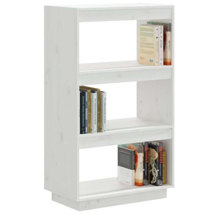 Bibliothèque/Séparateur de pièce Blanc 60x35x103 cm Pin massif – Image 2