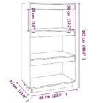 Bibliothèque/Séparateur de pièce Blanc 60x35x103 cm Pin massif – Image 6