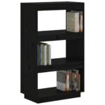 Bibliothèque/Séparateur de pièce Noir 60x35x103 cm Pin massif – Image 2