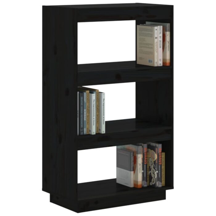 Bibliothèque/Séparateur de pièce Noir 60x35x103 cm Pin massif – Image 2