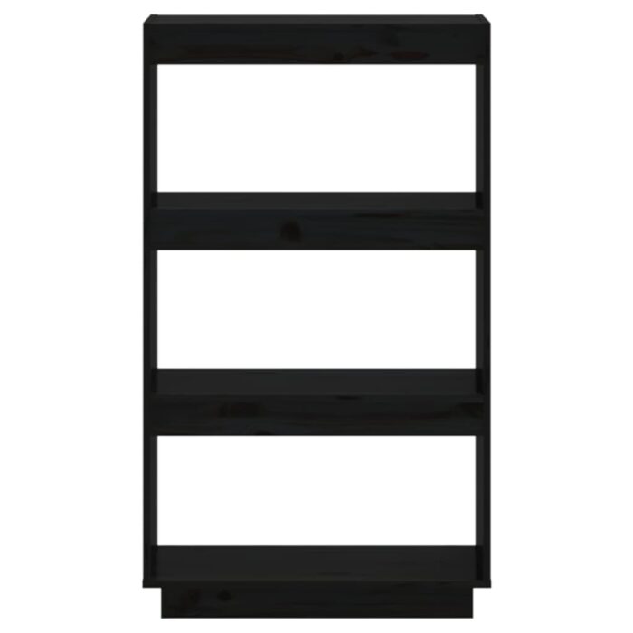 Bibliothèque/Séparateur de pièce Noir 60x35x103 cm Pin massif – Image 3