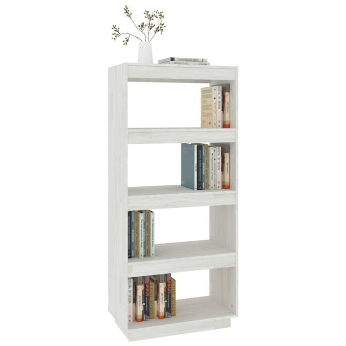Bibliothèque/Séparateur de pièce Blanc 60x35x135 cm Pin massif – Image 2