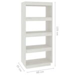 Bibliothèque/Séparateur de pièce Blanc 60x35x135 cm Pin massif – Image 6