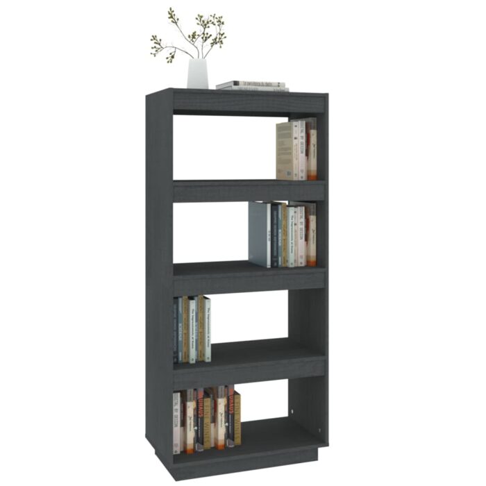 Bibliothèque/Séparateur de pièce Gris 60x35x135 cm Pin massif – Image 2