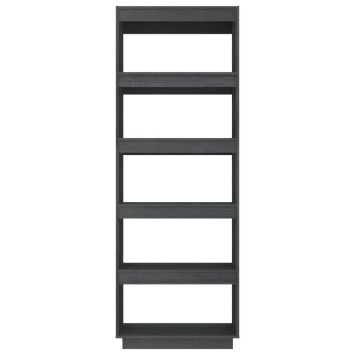 Bibliothèque/Séparateur de pièce Gris 60x35x167 cm Pin massif – Image 4